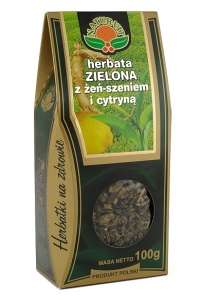 Herbata Zielona z żeń-szeniem i cytryną Natura Wita 100 g
